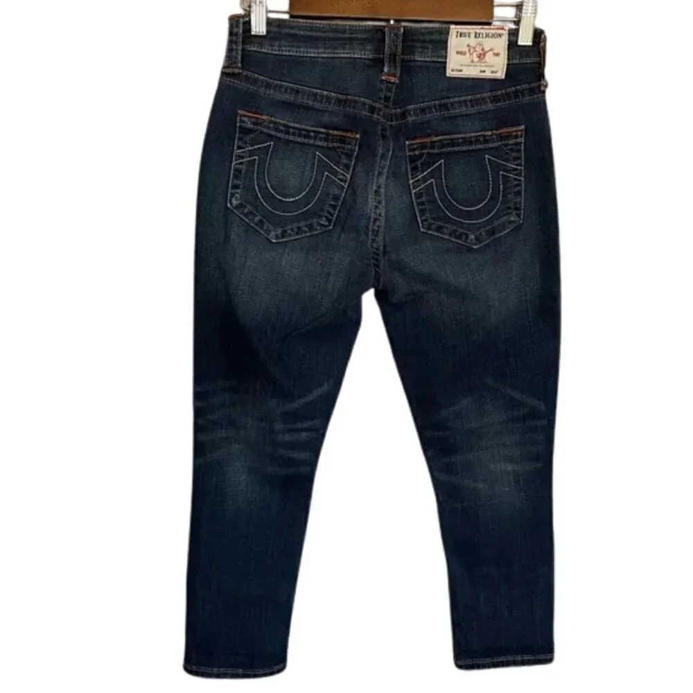 True Religion Halle High Rise Super Skinny Women's Dark Blue Jeans Size 27 - Picture 8 of 11